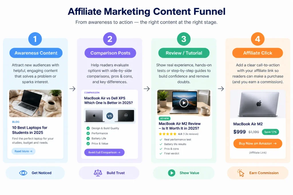 Map high-ticket affiliate content to the buyer funnel